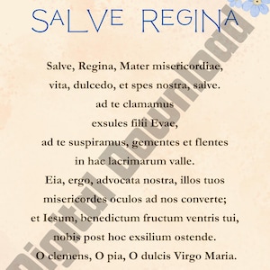 Hail Holy Queen Prayer Printable | Salve Regina in English and Latin ...