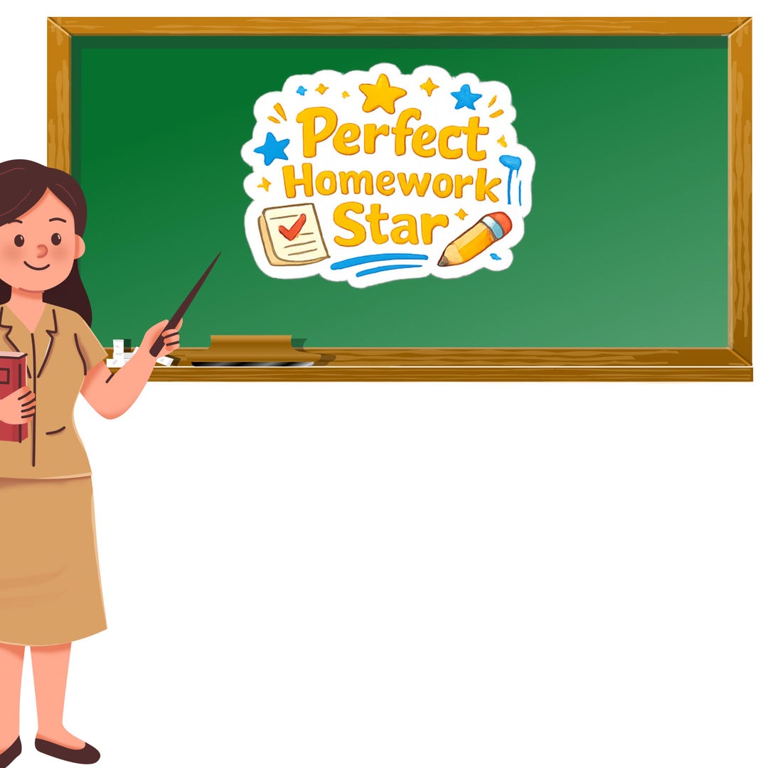 Perfect Homework Star Sticker PNG | Teacher Reward Digital Sticker ...