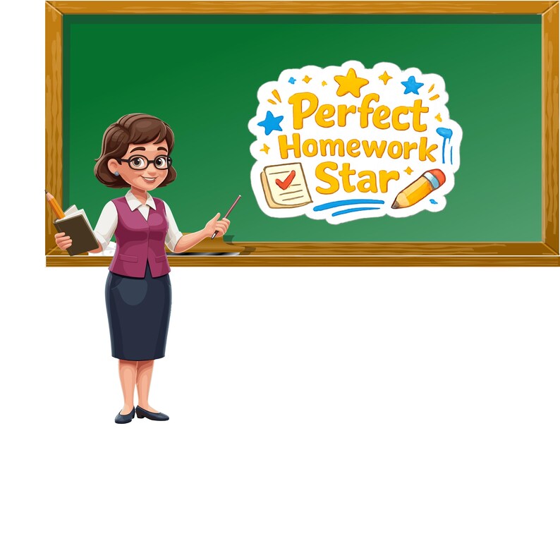 Perfect Homework Star Sticker PNG | Teacher Reward Digital Sticker ...