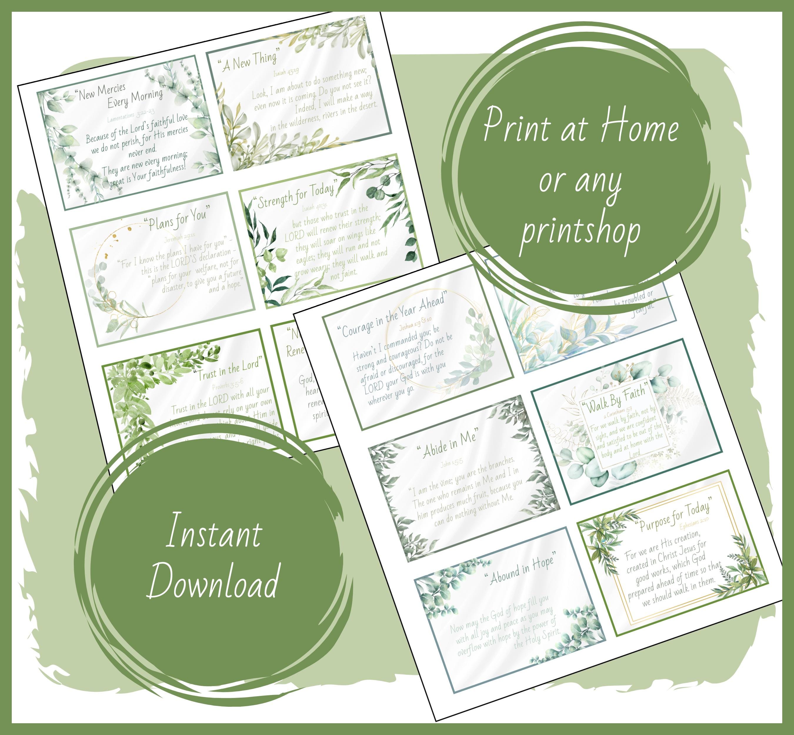 New Year Scripture Cards | Watercolor Floral, Faith & Hope (digital ...