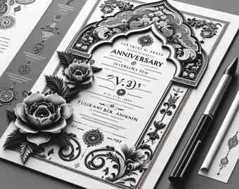 Invitación elegante de aniversario y boda