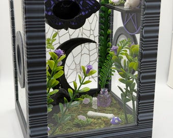Death Moth Jumping Spider Enclosure – Fully Decorated Gothic Habitat