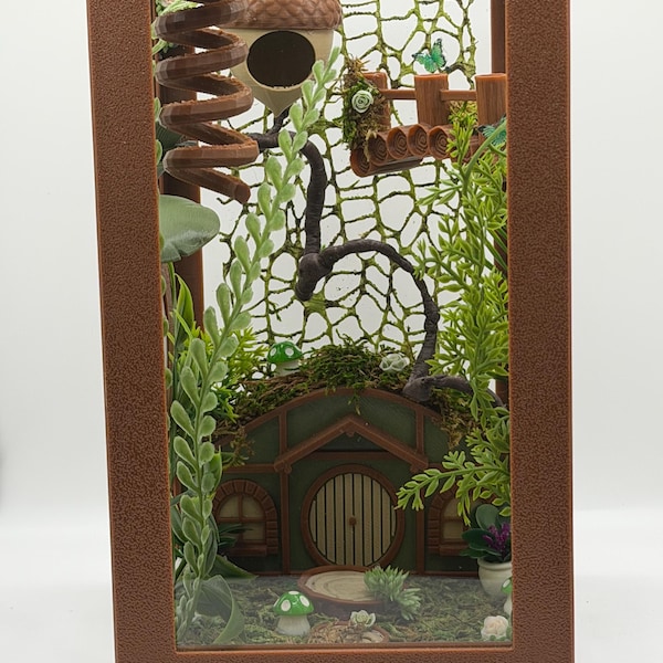 Woodland Cottage Themed Jumping Spider Enclosure | Habitat