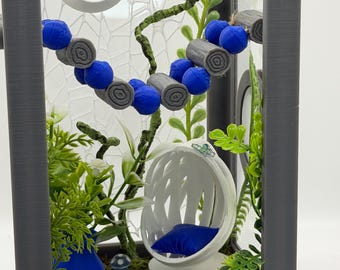 Blue Lounge Decorated Jumping Spider Enclosure | Habitat