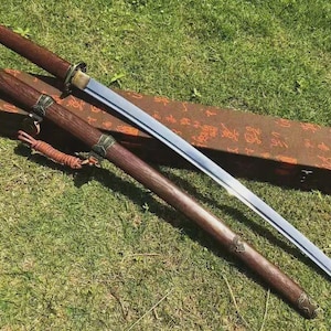 Sable militar tipo 98, madera de palisandro, espada katana samurái japonesa afilada, acero 1095.