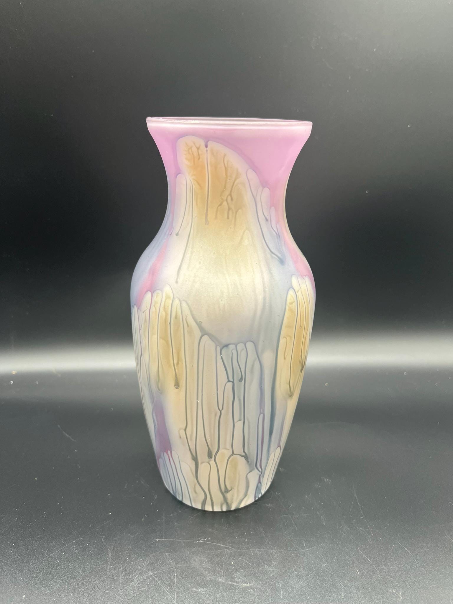 ○ Reuven Glass ルーベングラス カナダ ヴィンテージ ガラス花瓶 