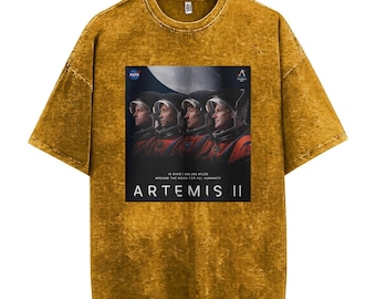 Artemis II Mission-T-shirt: astronauten lanceren naar de maan (digitale download)