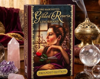 GILDED-REVERIE- Lenormand – Expanded Edition: Gilded Cards & Guidebook, Classic Fortune Telling Tool