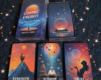 Cosmic Energy Divination Oracle – 54 Card Oracle Reading Tool with Keywords and Spiritual Messages