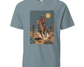 Comfort Colors Desert Rider Vintage Cowboy T-Shirt | Retro Western Graphic Tee