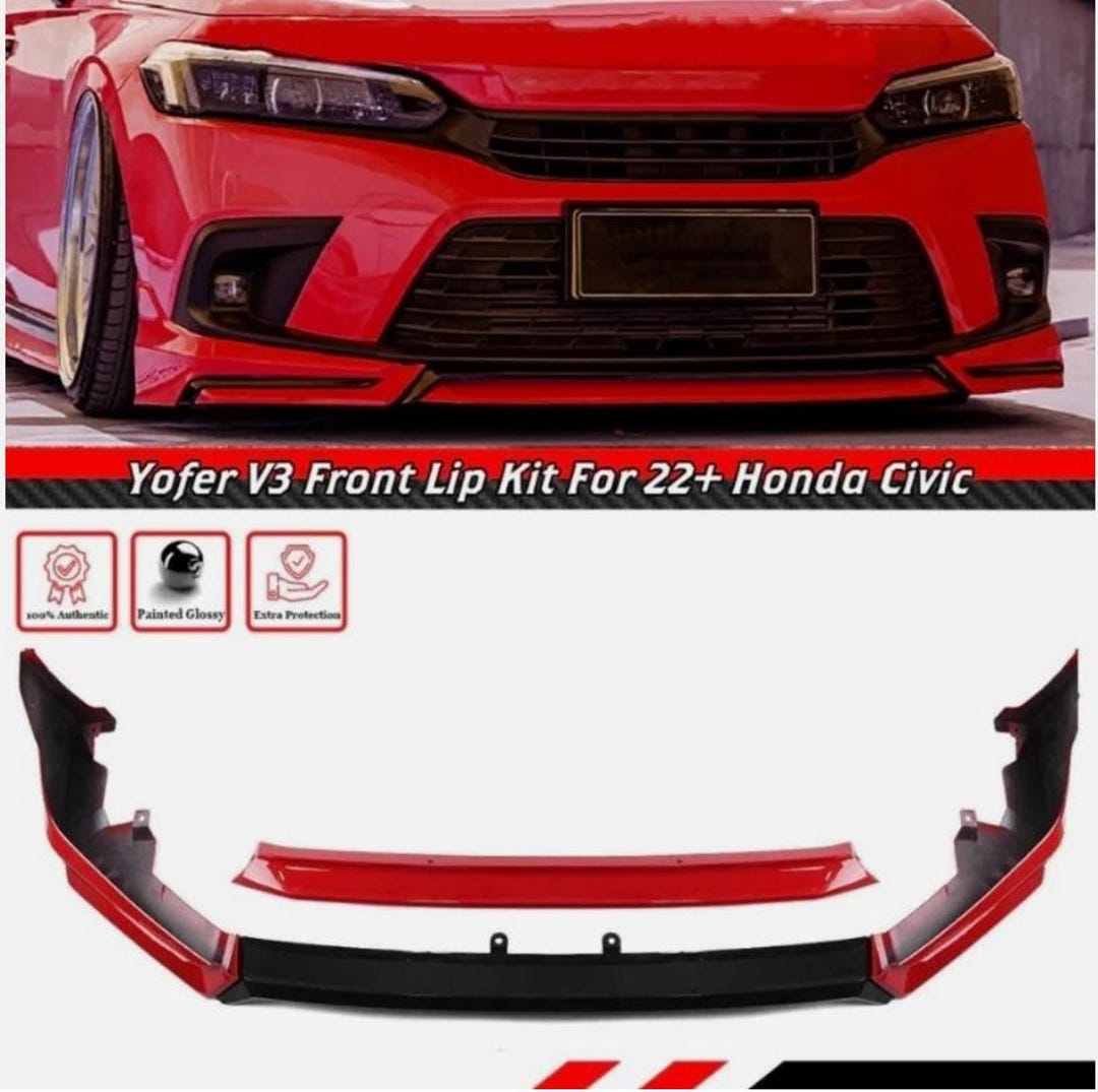 thumbnail image 2 of Gloss Black Emblem Badge Set For Honda Civic Sedan 2022-2024 - Front & Rear 4Pcs 2 of 6