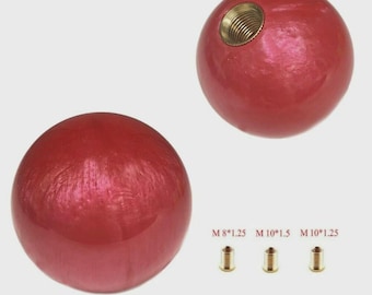 Perilla de cambio de marchas manual con bola redonda JDM, universal, roja