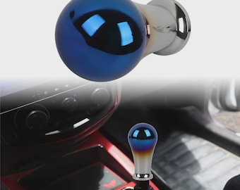 1pcs Universal Burnt Blue Aluminum Racing Manual Gear Shifter Shift Knob Lever Head