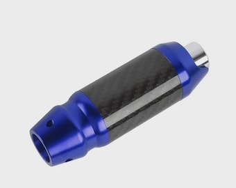 Blue and Carbon JDM Carbon Fiber Aluminum Universal Automatic Car Gear Shift Knob Shifter 4"