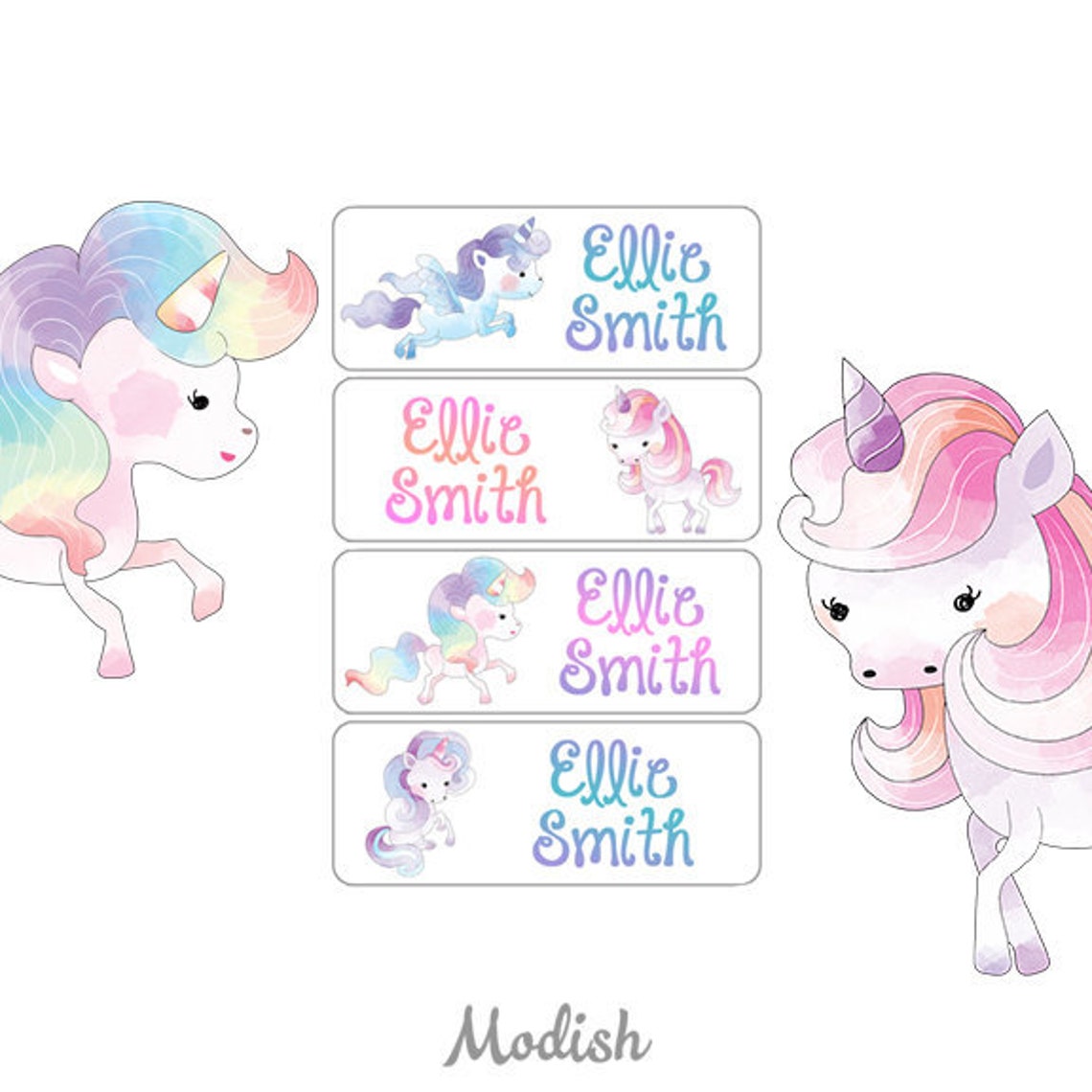 unicorn name labels school name labels daycare name labels