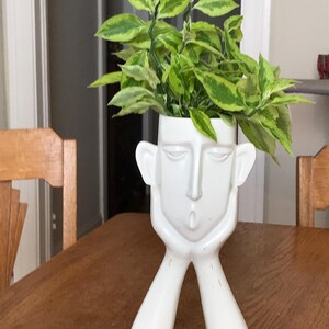 Whimsical Face Head Planter/Vase 10"//Modern Look Planter//Fun Decoration