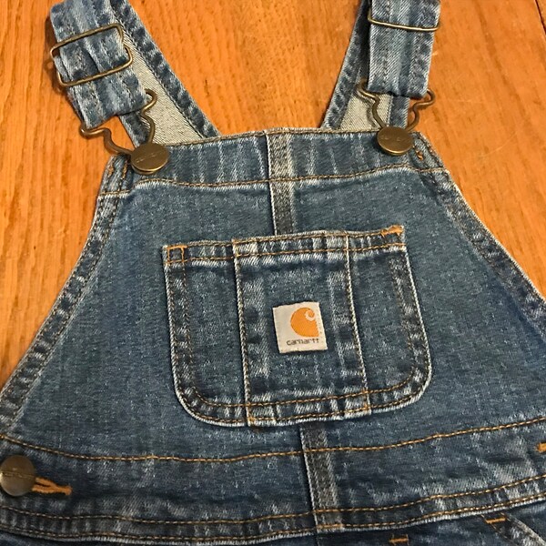 CARHARTT Unisex Toddler Blue Denim Bib Overalls 3T//Unisex Toddler/Baby//Children's Fashion//Free Shipping