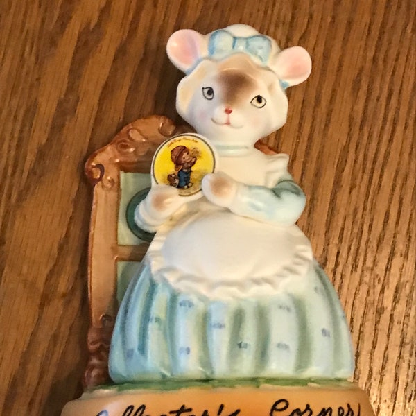 SALE Vintage Mother Mouse Figurine/Cherished Moments Avon/1980s Japan/"Collector's Corner"/Avon Collectible//Easter/Baby Gift//Free Shipping