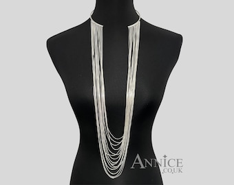 Waterfall *Trinny* Necklace - Décolletage Chain - Silver