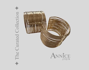Curated Collection *Trinny* Cuffs - Pair of Wide Wired Bracelets  - Choose Gold or Silver