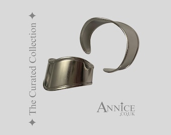 Curated Collection *Trinny* Cuffs - Pair of Stainless Steel Bracelets  - Choose Silver or Gold