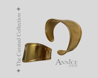 Curated Collection *Trinny* Cuffs - Pair of Stainless Steel Bracelets  - Choose Gold or Silver