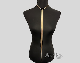Necklace *As Worn By Trinny* Silver Strand Lariat - Gold or Silver