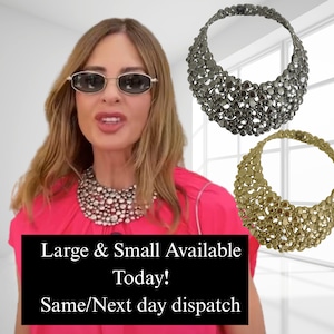 Ahora disponible en tamaño grande de 16 pulgadas: collar Trinny Pebble Collar, collar llamativo de plata, gargantilla escultural.