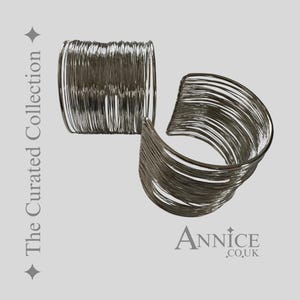 Curated Collection *Trinny* Cuffs - Pair of Wide Wired Bracelets  - Choose Silver or Gold