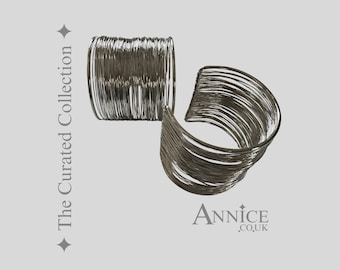 Curated Collection *Trinny* Cuffs - Pair of Wide Wired Bracelets  - Choose Silver or Gold