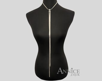 Necklace *Genuinely Worn By Trinny* Silver Strand Lariat - Silver or Gold