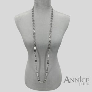Silver Plated Trinny Necklace - Square Chain - Vintage Inspired - Choose your length