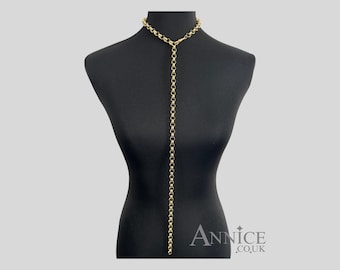 Gold *Trinny* Necklace Swivel Clasp Belcher 8mm - Designer Inspired