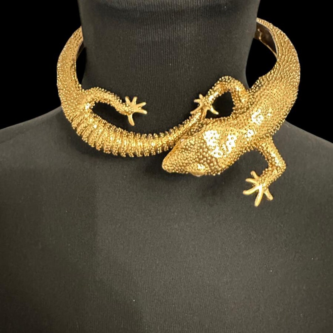 Genuine Zara Gold Gecko Choker Necklace - Only 1 Available - Etsy