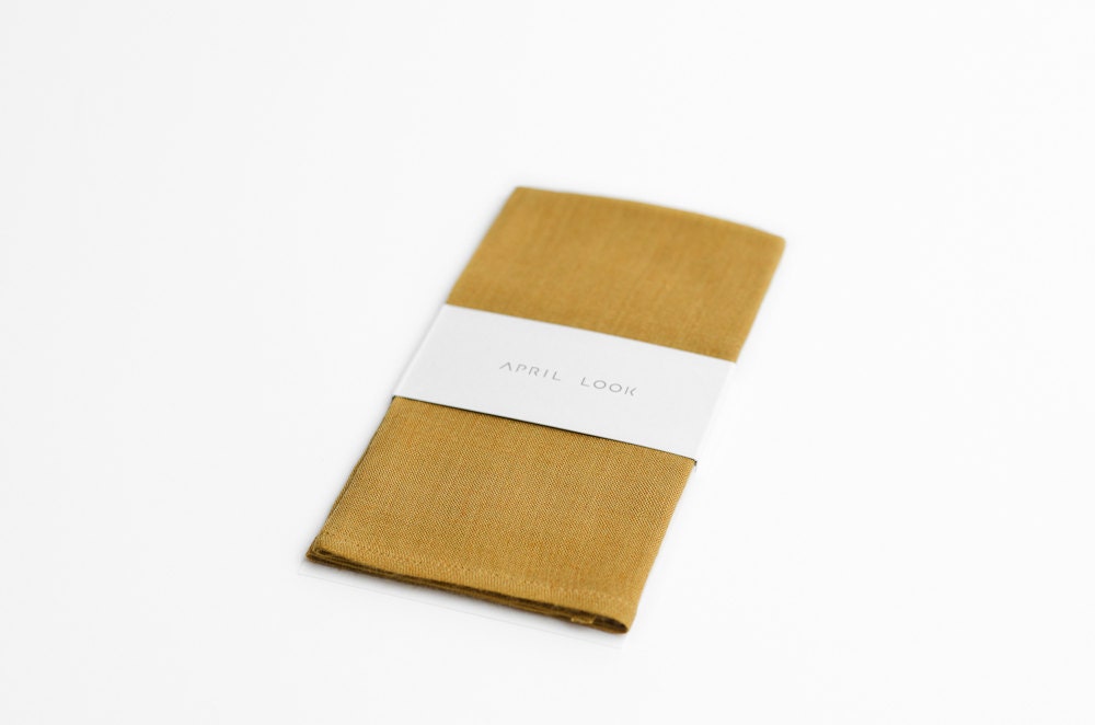 Yellow ochre handkerchief for men Etsy