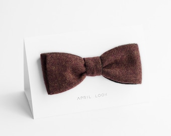 Maroon Wool Bow Tie, Self Tie Tuxedo Bowtie, Adjustable