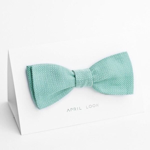 Mint green bow tie - double sided