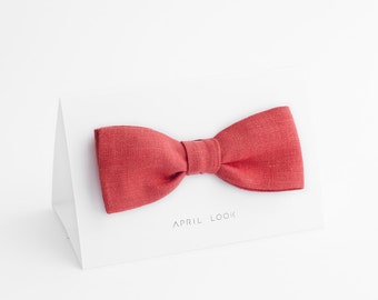 Hot coral bow tie, Red bow tie, Salmon tie, Apple red bow tie, Wedding bow tie, Groom bow tie, Groomsmen ties, Red orange bow tie, Mens gift