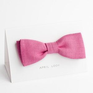 Hot pink bow tie, Watermelon bow tie, Bright pink bow tie, Self tie bow tie, Pre-tied bow tie, Men's ties for wedding, Pink groomsmen ties image 1