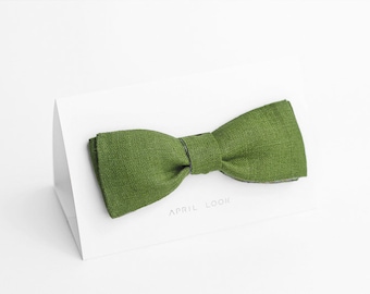 Men's bow ties, moss green - double sided