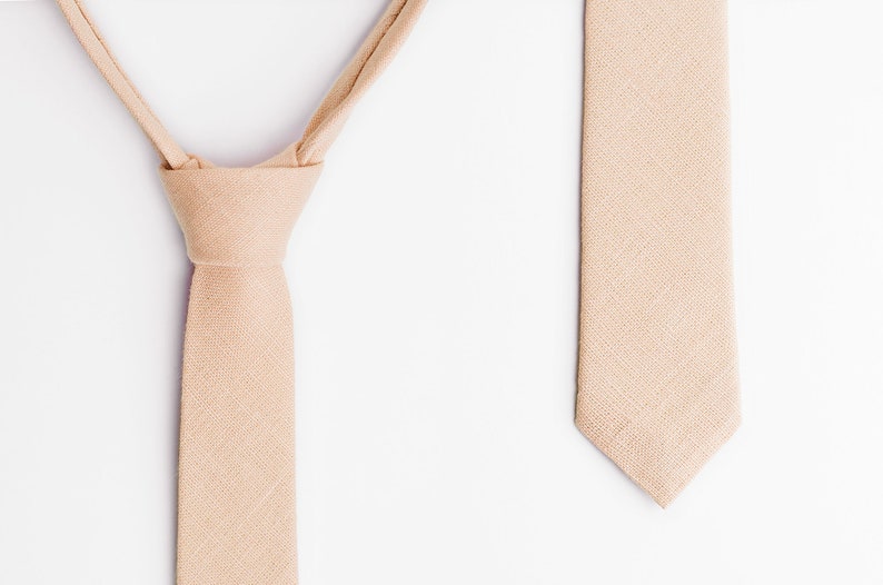 Men's Peach Pink Tie, Light Pink Tie, Skinny Tie for Men, Baby Pink