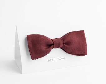Cherry red bow tie, Dark red bow tie, Wine red bow tie, Terracotta bow tie, Maroon bow tie, Men's bow ties, Red grooms bow tie and necktie