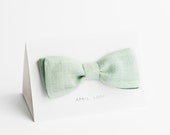 Mens self tie bow tie, light mint - double sided