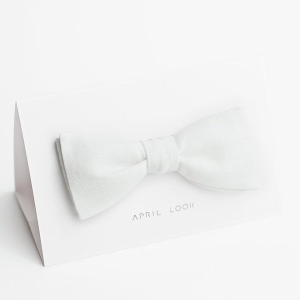 White bow tie, Milk white bow tie, Wedding bow ties, Self tie bow tie, Groom's attire, Gift package, Off white bow tie, White pocket square