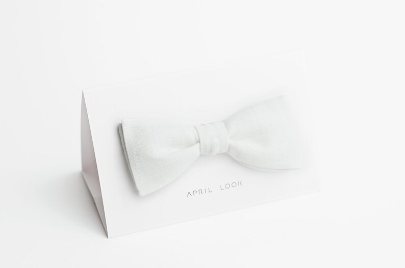 White bow tie, Milk white bow tie, Wedding bow ties, Self tie bow tie, Groom's attire, Gift package, Off white bow tie, White pocket square image 1