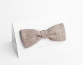 Brown bow tie, Chambray bow tie, Reversible bow tie, Self tie bow tie, Casual bow tie, Beige bow tie, Light brown bow tie, Batwing bow tie