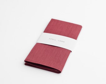 Pomegranate Linen Pocket Square: Brick Red Handkerchief
