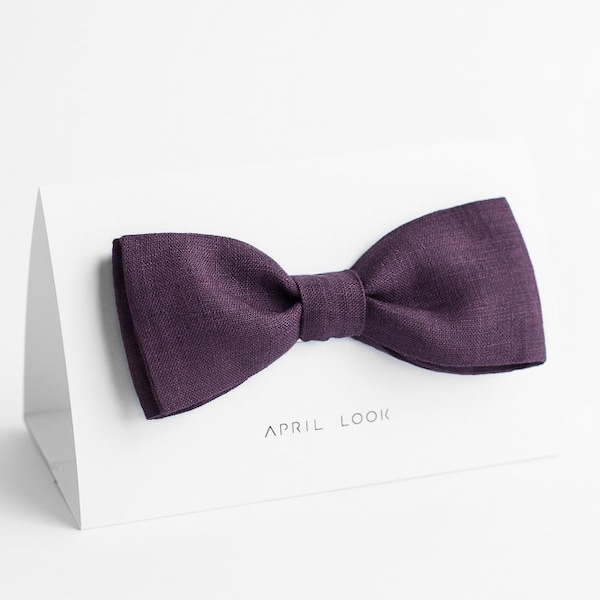 Eggplant bow tie, Men's bow ties, Adult ties for wedding, Dark violet bow tie, Deep purple bow tie, Classic bow tie, Aubergine Fliege