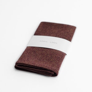 Red wool pocket square, Wool pocket square, Tuxedo pocket square, Maroon pocket square, Red wool handkerchief, Winter wedding pocket square