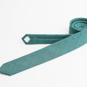Wedding teal green tie, Skinny tie, Green tie, Emerald tie, Solid teal green tie for men, Ocean green tie, Tie and matching pocket square